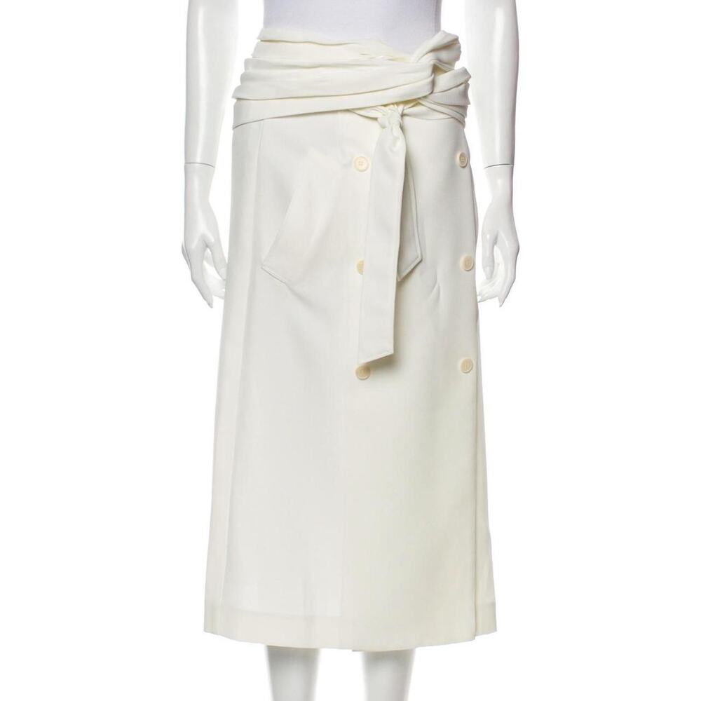 Rokh - Cream midi wrap skirt